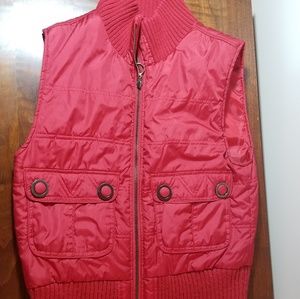 Red zip-up vest